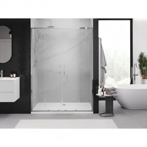 MEXEN/S - Exo dvojité posuvné sprchové dvere 150, transparent, chróm 8152-150-000-01-00