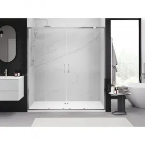 MEXEN/S - Exo dvojité posuvné sprchové dvere 200, transparent, chróm 8152-200-000-01-00