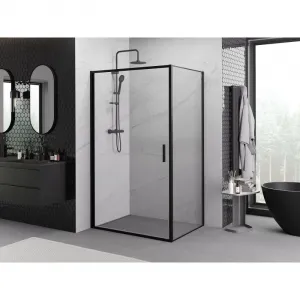 MEXEN/S - Exo sprchovací kút dvere krídlové 100 x 80, transparent, čierna 817-100-080-70-00