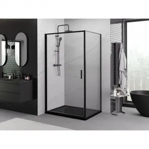 MEXEN/S - Exo sprchovací kút dvere krídlové 100 x 80, transparent, čierna 817-100-080-70-00