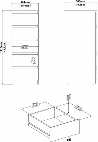 Tvilum Komoda Simplicitous 233 40 cm čierny mat
