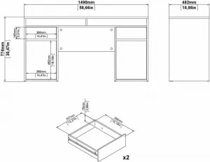 Tvilum Písací stôl Felixa 481/02 149 cm hickory Jackson