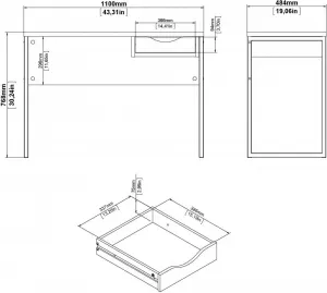 Tvilum Písací stôl Felixa 513 110 cm hickory Jackson/biely