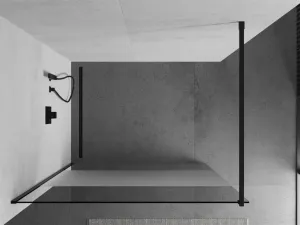 MEXEN/S - KIOTO Sprchová zástena WALK-IN 080x200 cm 8 mm, čierna, Transparent / matné sklo 800-080-101-70-35