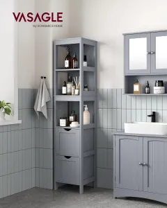 SONGMICS Kúpeľňová skrinka VASAGLE UMPLE sivá