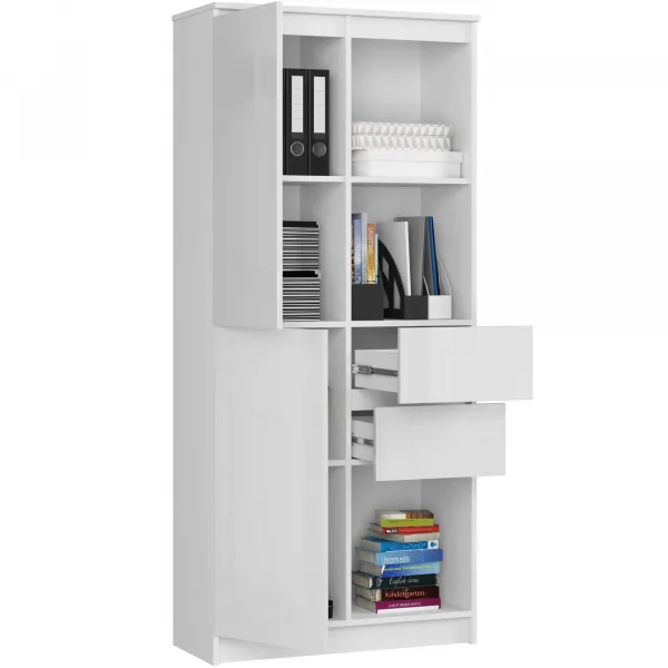 Ak furniture Skriňa Rexa II 80 cm biela lesk