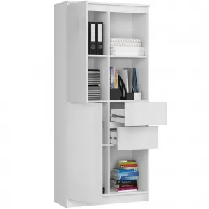 Ak furniture Skriňa Rexa II 80 cm biela lesk