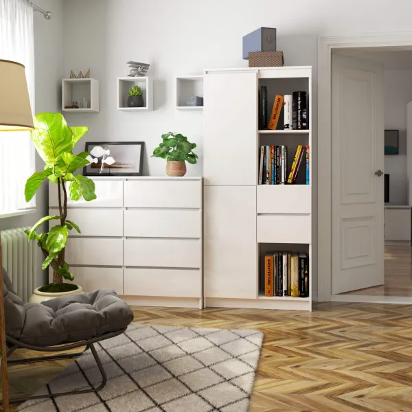 Ak furniture Skriňa Rexa II 80 cm biela lesk