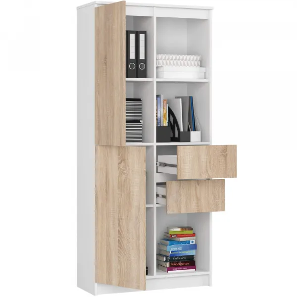 Ak furniture Skriňa Rexa II 80 cm biela/dub sonoma
