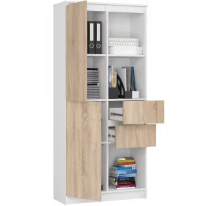 Ak furniture Skriňa Rexa II 80 cm biela/dub sonoma