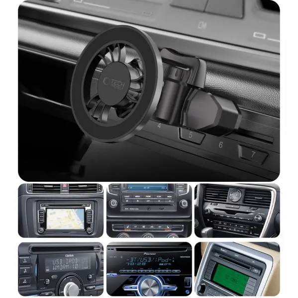 Tech-Protect N56 MagSafe CD Vent držiak na mobil do auta, čierny