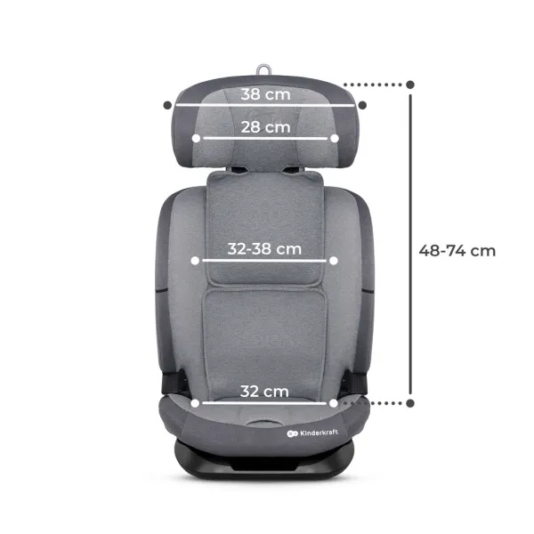 KINDERKRAFT Autosedačka Oneto3 i-Size 76-150cm + Isofix Cool grey