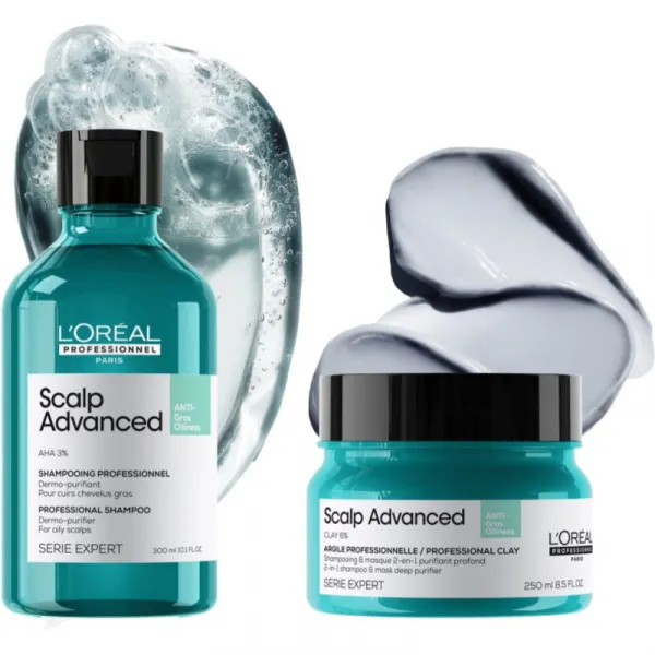 L’Oréal Professionnel Serie Expert Scalp Advanced šampón a maska 2 v 1 pre mastné vlasy a vlasovú pokožku 250 ml