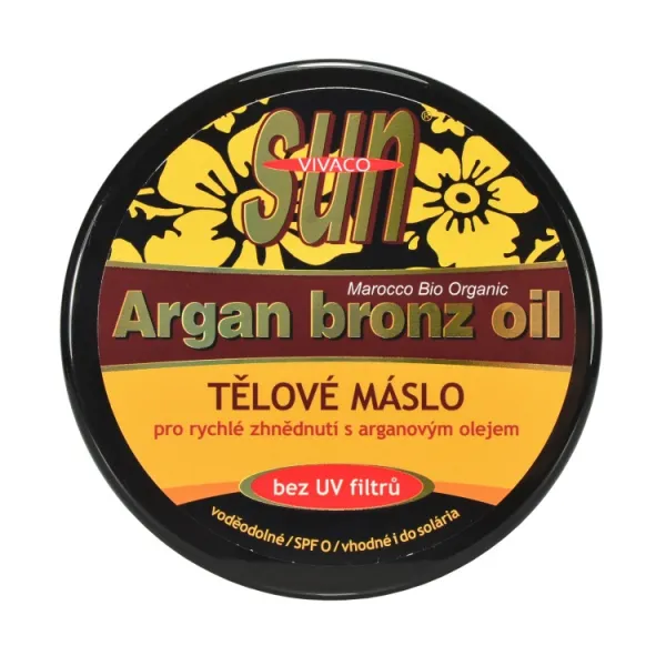 Sun ViVACO SUN Argan oil telové MASLO BRONZE pre rýchle zhnednutie bez UV faktora
                   200 ml