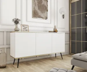 ArtPS Komoda BIJOU K-160 | biela / čierne nohy
