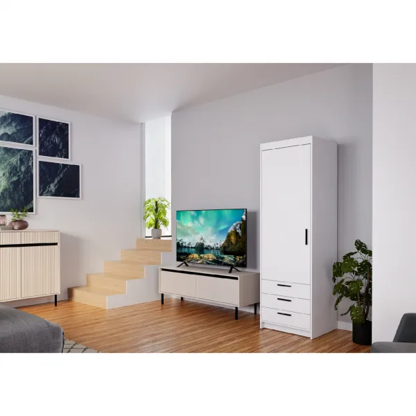 ArtLemp Šatníková skriňa ELLEN 1D3S | biela
