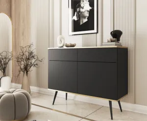 ArtPS Komoda BIJOU KSZ-107 | čierna / čierne nohy