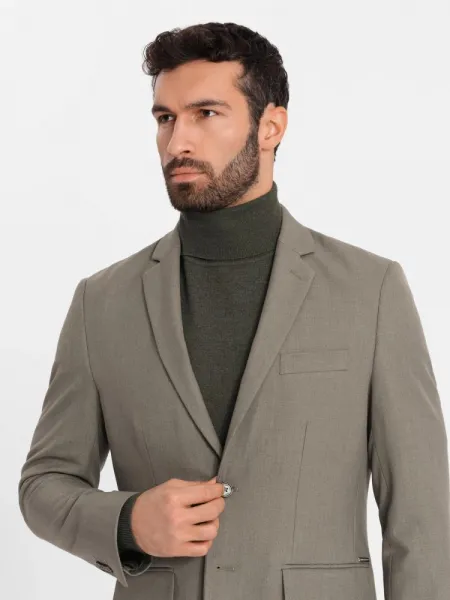 Trendy sako pre pánov olivové