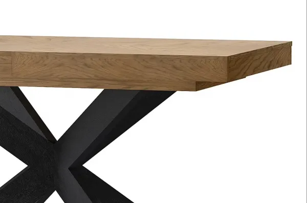 Szynaka Jedálenský rozkladací stôl Cozy 39 z masívu 160/210 cm dub Rustikal/čierny