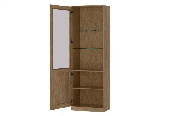 Szynaka Vitrína Cozy 10 z masívu s LED osvetlením 65 cm dub Rustikál