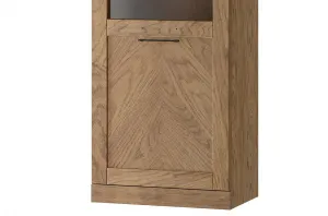 Szynaka Vitrína Cozy 10 z masívu s LED osvetlením 65 cm dub Rustikál