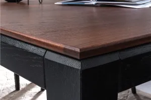 Szynaka Jedálenský rozkladací stôl Fuego z masívu 160/240 cm dub antický/čierny