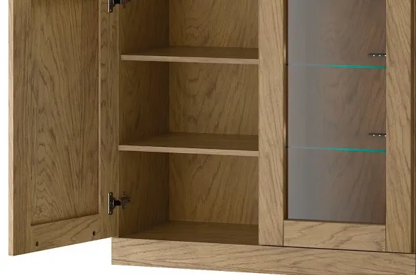 Szynaka Komoda Cozy 45 z masívu s LED osvetlením 140 cm dub Rustikál