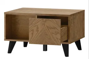 Szynaka Konferenčný stolík Cozy 41 z masívu 80 cm dub rustikálny/čierny
