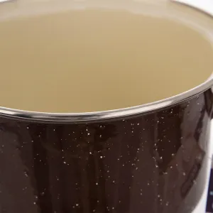 Smaltovaný hrniec s lemom a pokrievkou BROWN