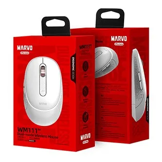 Myš bezdrátová, Marvo WM111 SW, stříbrná, optika, 1600DPI