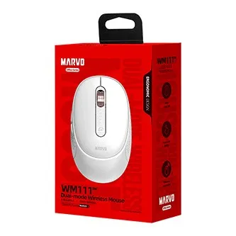 Myš bezdrátová, Marvo WM111 SW, stříbrná, optika, 1600DPI