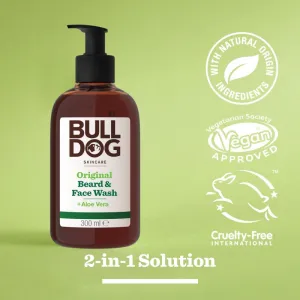 Bulldog Original Beard & Face Wash čistiaci gél pre mužov 2v1 300 ml