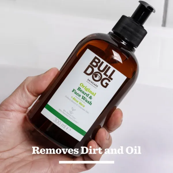 Bulldog Original Beard & Face Wash čistiaci gél pre mužov 2v1 300 ml