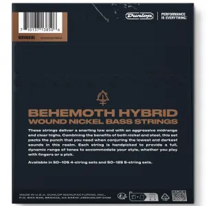 Dunlop Behemoth Hybrid Wound Nickel Bass Strings 50-105