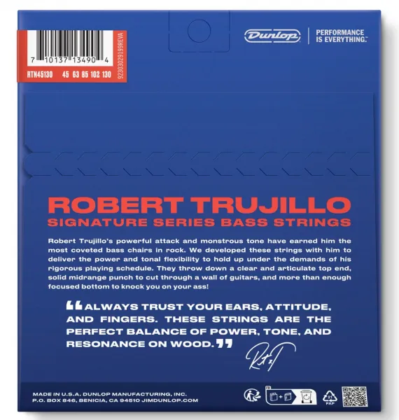 Dunlop Robert Trujillo Nickel Wound Bass Strings 45-130 5-String