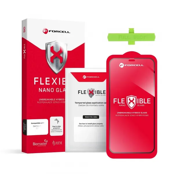 Forcell Flexible 5D Full Glue hybridné sklo, iPhone Xs Max / 11 Pro Max, čierne