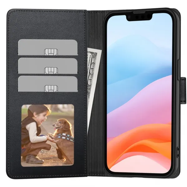 Tech-Protect Wallet knižkové puzdro na iPhone 16e, čierne
