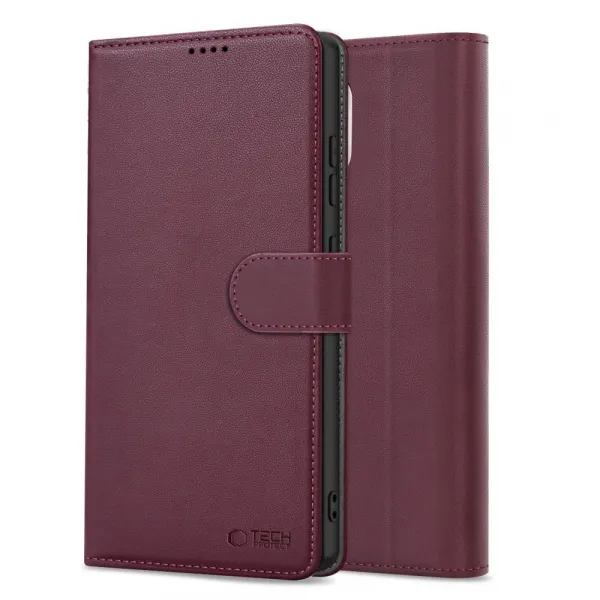 Tech-Protect Wallet knižkové puzdro na iPhone 16e, mulberry