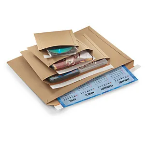 100  x Zásielkové obálky 352x249 mm, hladká lepenka, hnedé Raja