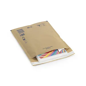 100  x Bublinkové obálky 230x340mm, samolepiace s krycím prúžkom, 80% recyklované, hnedé Raja