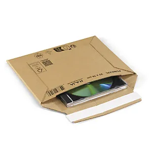 100  x Obálky z pevnej kartónovej lepenky so samolepiacim uzáverom, 360x250x40 mm, hnedé Raja