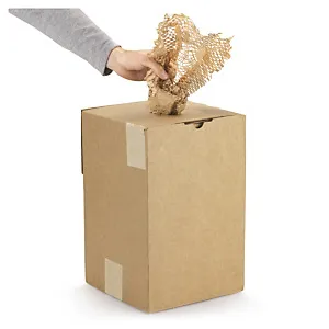 Recyklovaná voštinová výplň v dávkovacom boxe