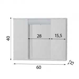 OLSEN SPA - Závesná skrinka so zrkadlom LUMIX II, III - Rozmery skriniek - 60 × 40 × 15 cm OLNPSE6040