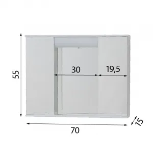 OLSEN SPA - Závesná skrinka so zrkadlom LUMIX II, III - Rozmery skriniek - 70 × 55 × 15 cm OLNPSE7055