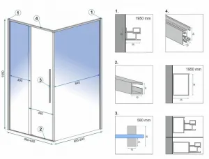 REA/S - Sprchovací kút SOLAR 90x90 - matná čierna So sprchovou vaničkou Savoy black KPL-K6413