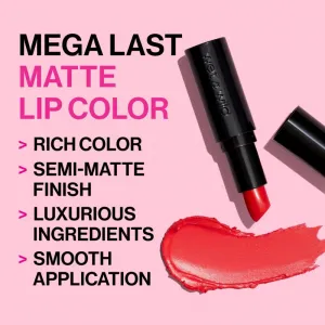 Wet n Wild MegaLast hydratačný rúž s matným efektom odtieň Stoplight Red 3.3 g