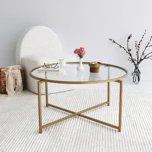 Kalune Design Konferenční stolek Gold Sun zlatý