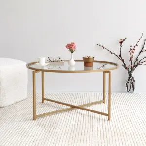 Kalune Design Konferenční stolek Gold Sun zlatý