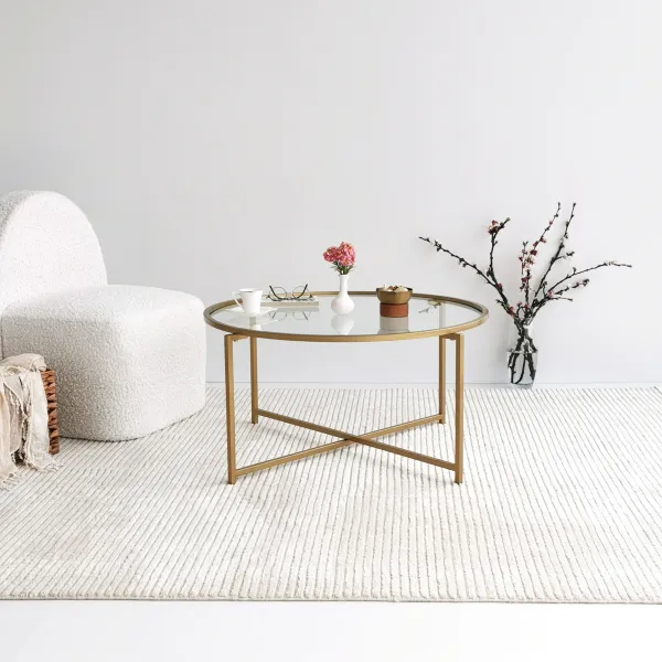 Kalune Design Konferenční stolek Gold Sun zlatý