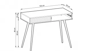 ArtPS Toaletný stolík BIJOU T-102 | biela / čierne nohy